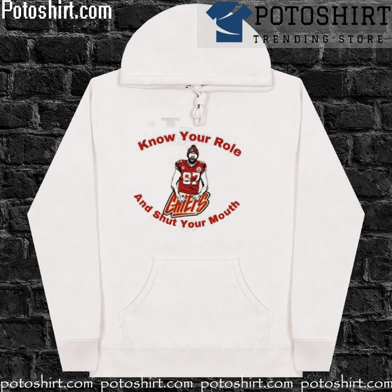Travis Kelce hug logo KC Know Your Role And Shut Your Mouth Shirt hoodiess