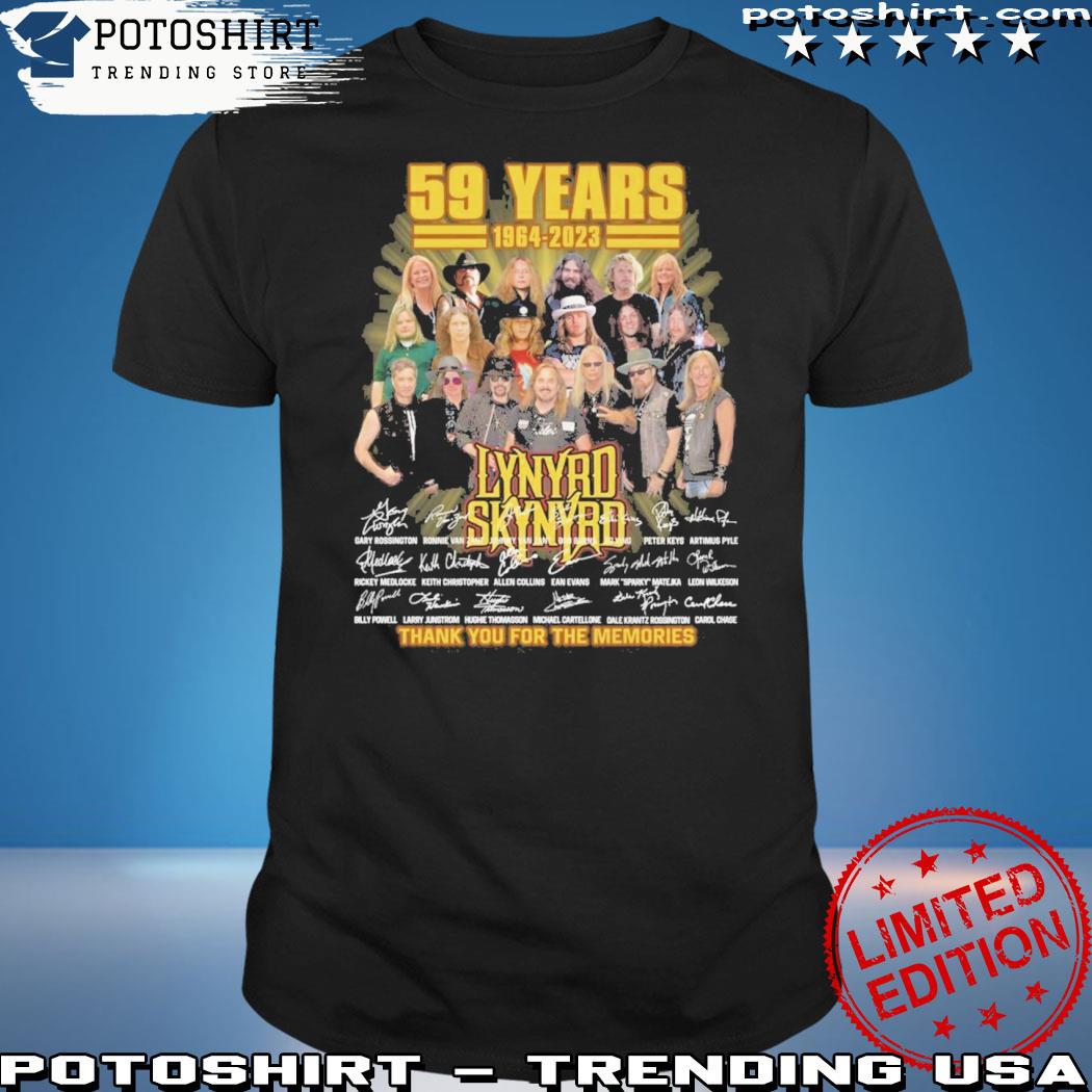 Official 59 years of 1964 2023 lynyrd skynyrd thank you for the memories shirt