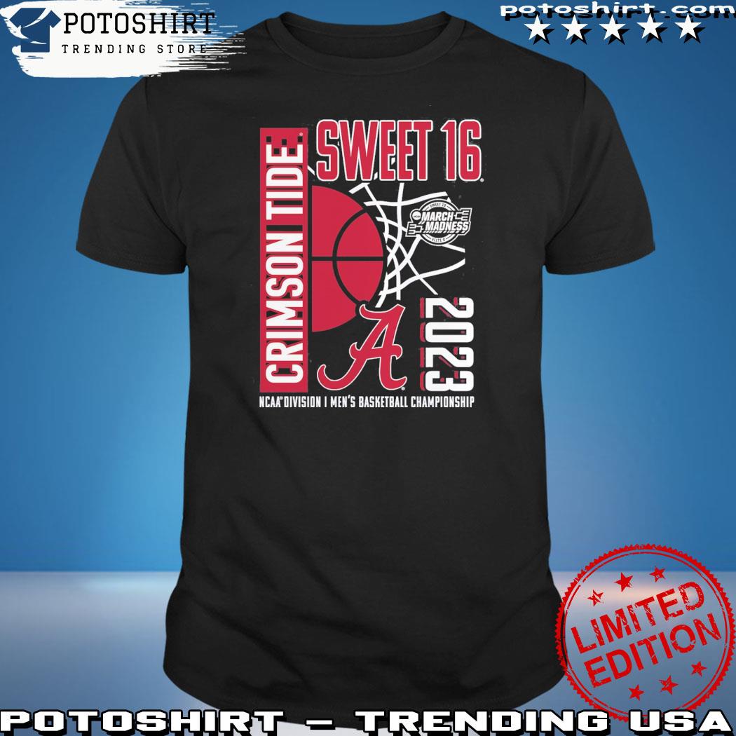 Official alabama Crimson Tide Fanatics Branded 2023 NCAA Men's Basketball Tournament March Madness Sweet 16 T-Shirt