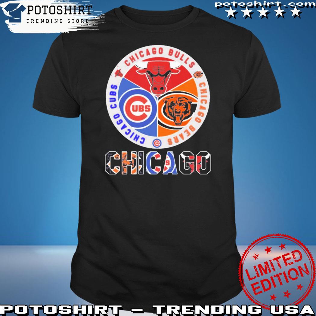 Official chicago bulls chicago bears and Chicago Cubs logo teams