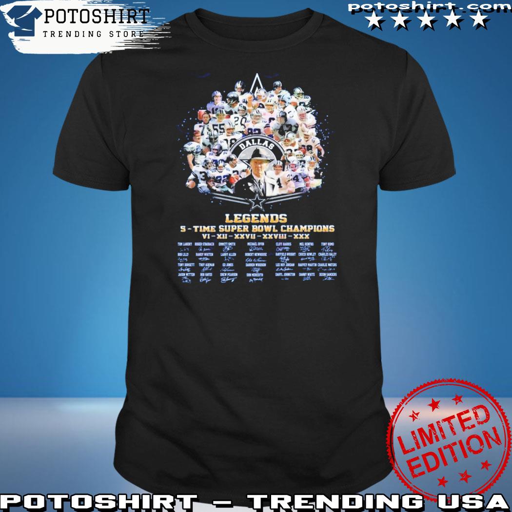 Official dallas Cowboys Legends 5 – Time Super Bowl Champions T-Shirt