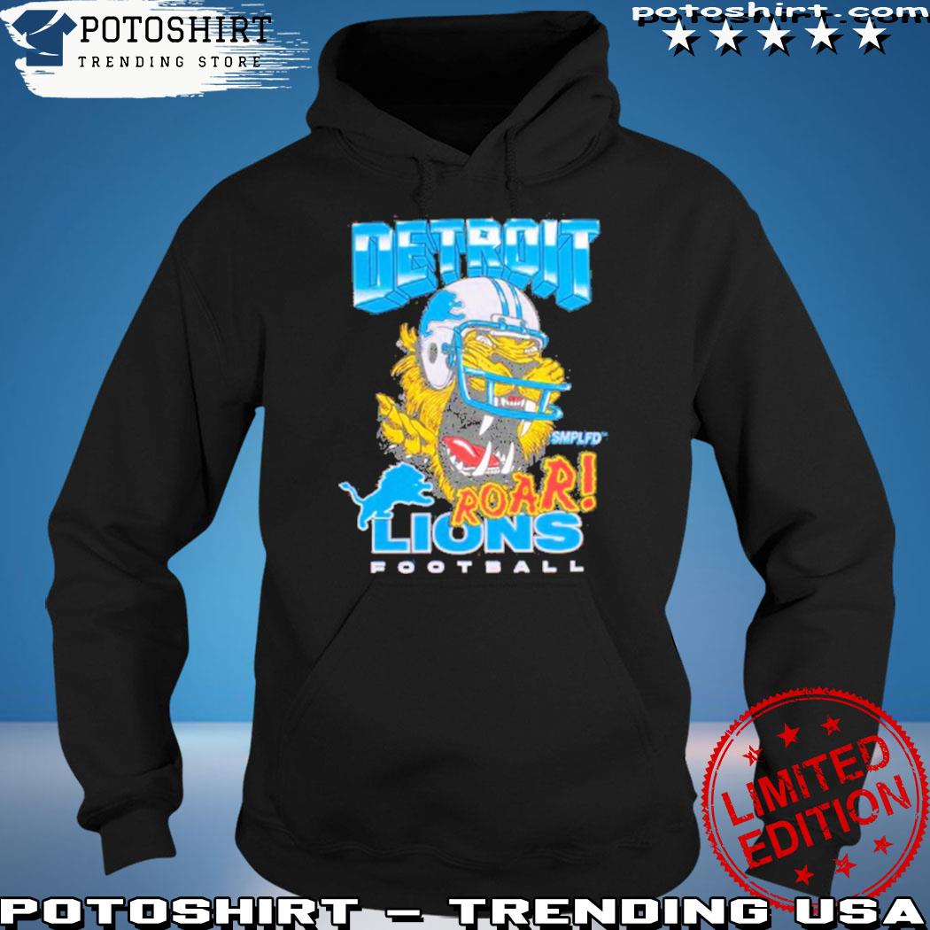 Men's SMPLFD Black Detroit Lions Roar Pullover Sweatshirt