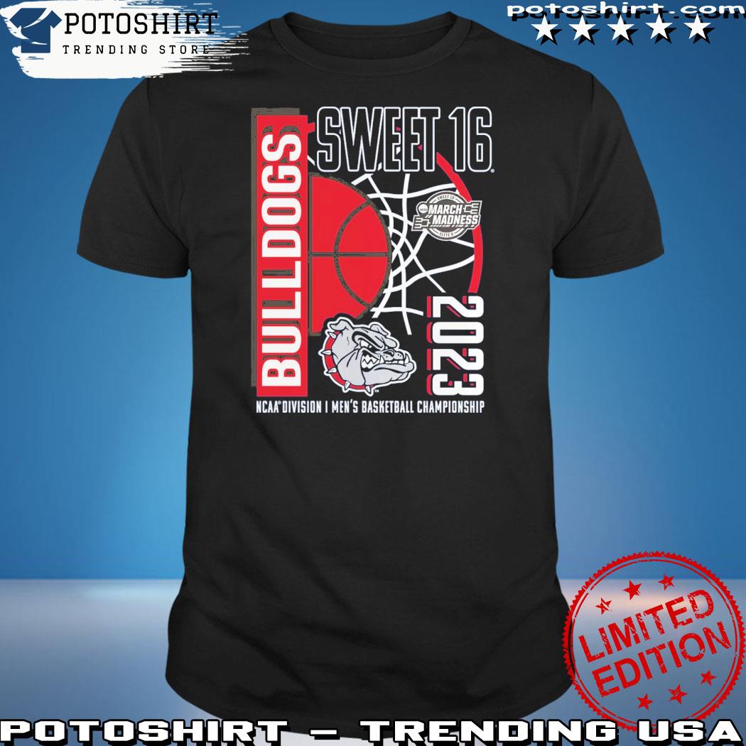 Official gonzaga Bulldogs Branded 2023 NCAA Men's Basketball Tournament March Madness Sweet 16 T-Shirt