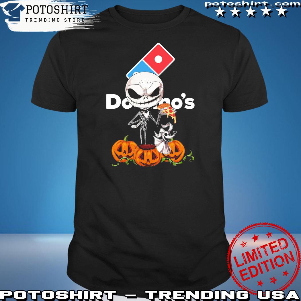 Official jack skellington hug domino's logo halloween shirt
