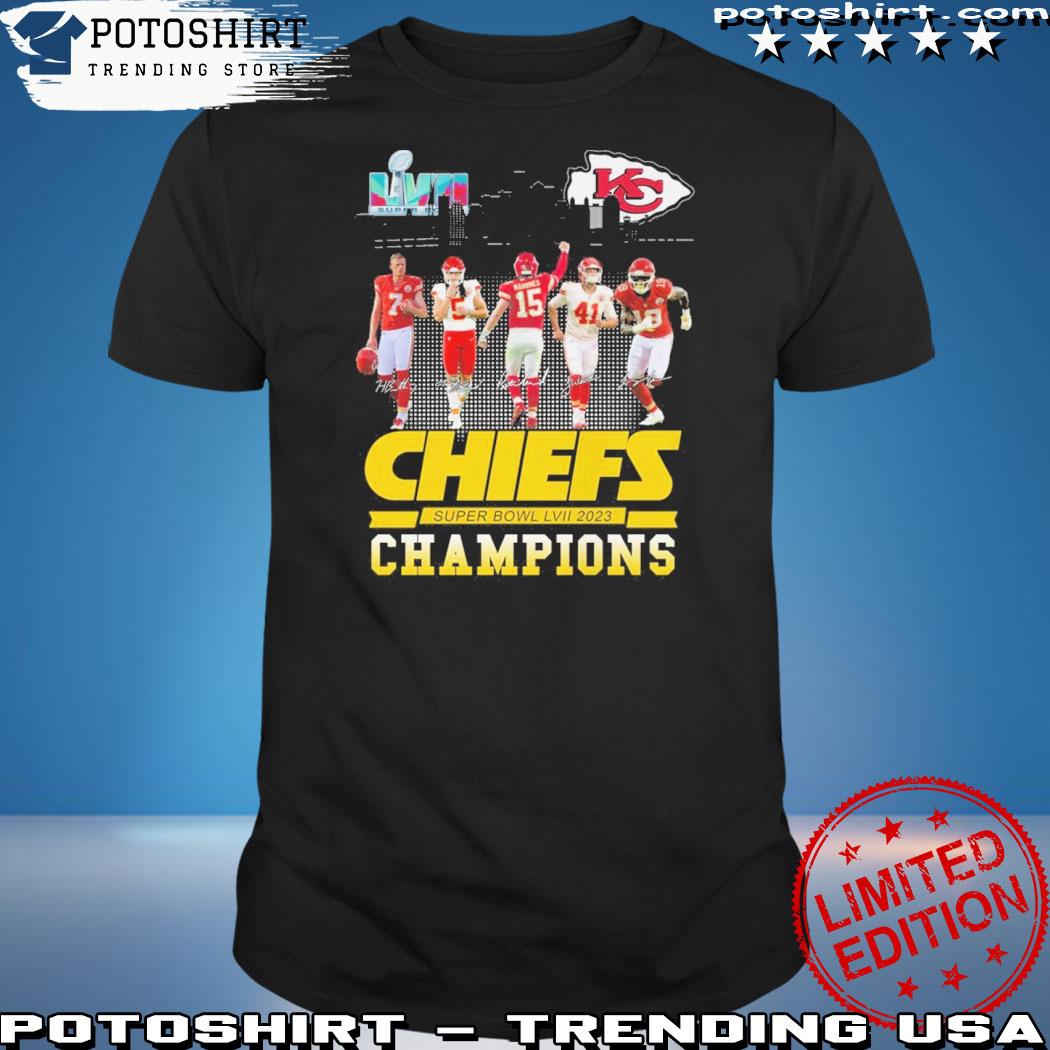 Official kansas city Chiefs super bowl Chiefs 2023 champions team player  signatures shirt, hoodie, sweater, long sleeve and tank top