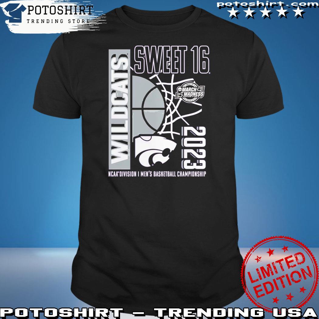 Official kansas State Wildcats Fanatics Branded 2023 NCAA Men's Basketball Tournament March Madness Sweet 16 T-Shirt