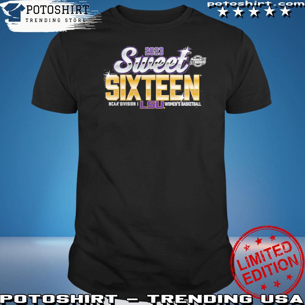 Official lSU Tigers Branded 2023 NCAA Women's Basketball Tournament March Madness Sweet 16 T-Shirt