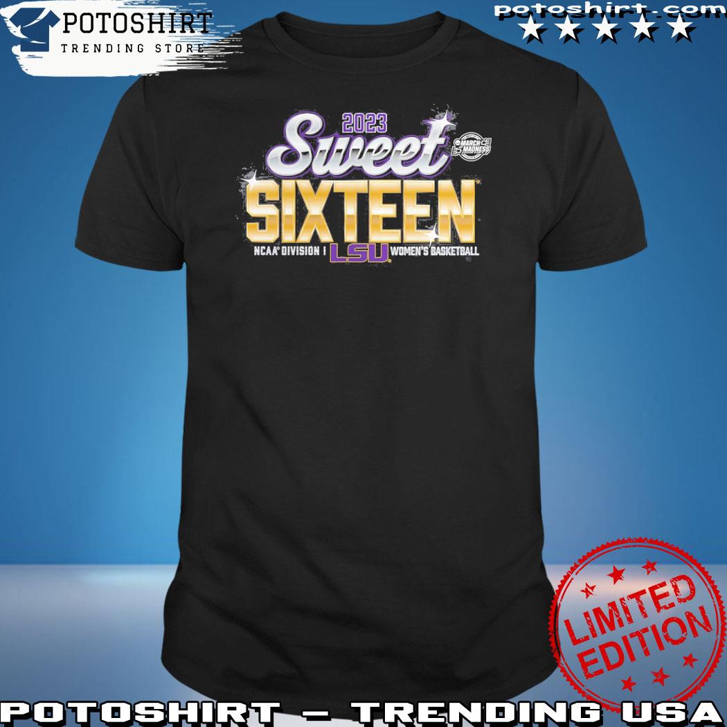 Official lSU Tigers Fanatics Branded 2023 NCAA Women's Basketball Tournament March Madness Sweet 16 T-Shirt