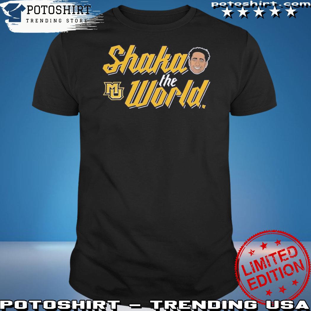 Official marquette merch shaka the world shirt
