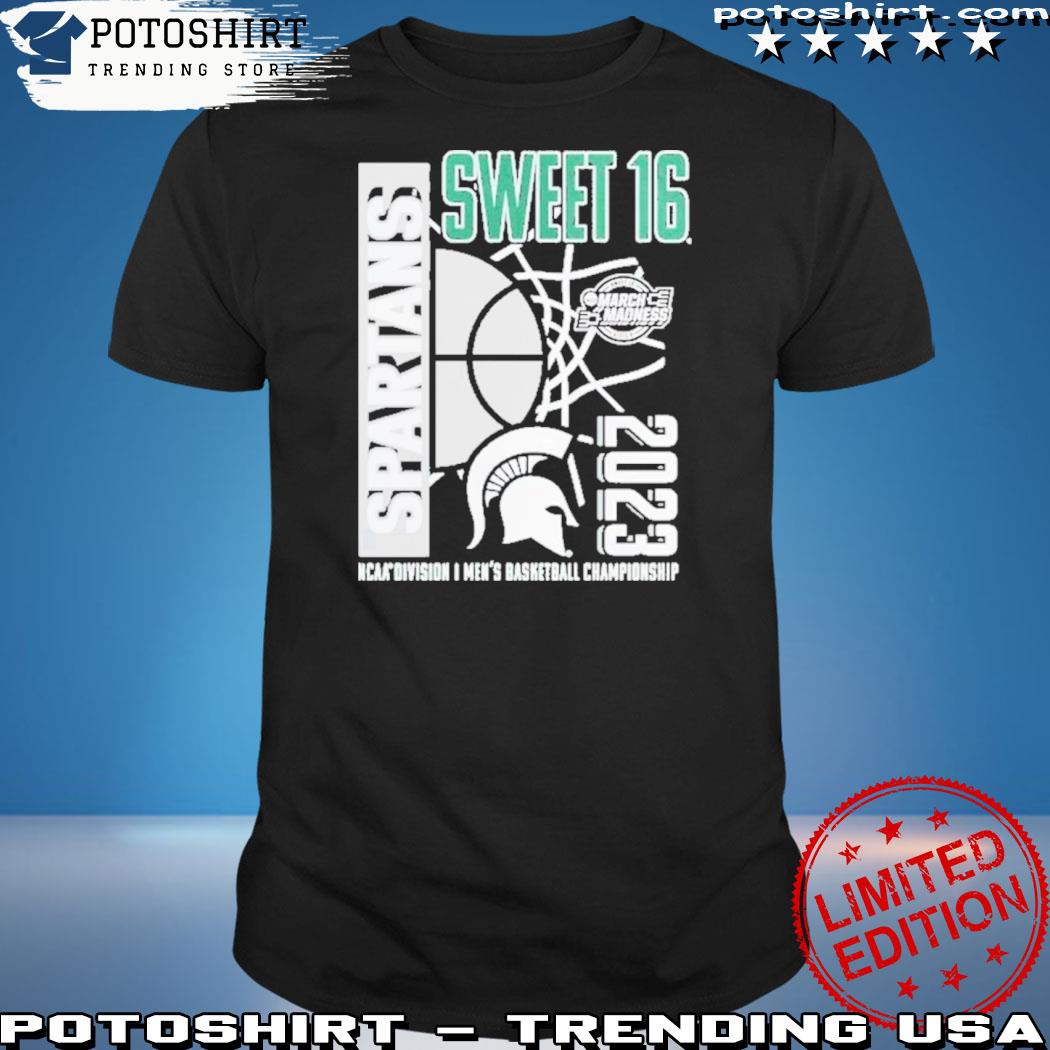 Official michigan State Spartans Sweet 16 2023 NCAA division men's basketball championship 2023 t-shirt