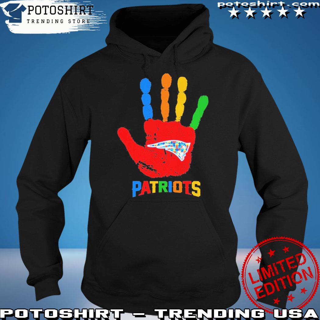 New England Patriots NFL Special Fearless Against Autism Hands Design Hoodie  T Shirt - Growkoc