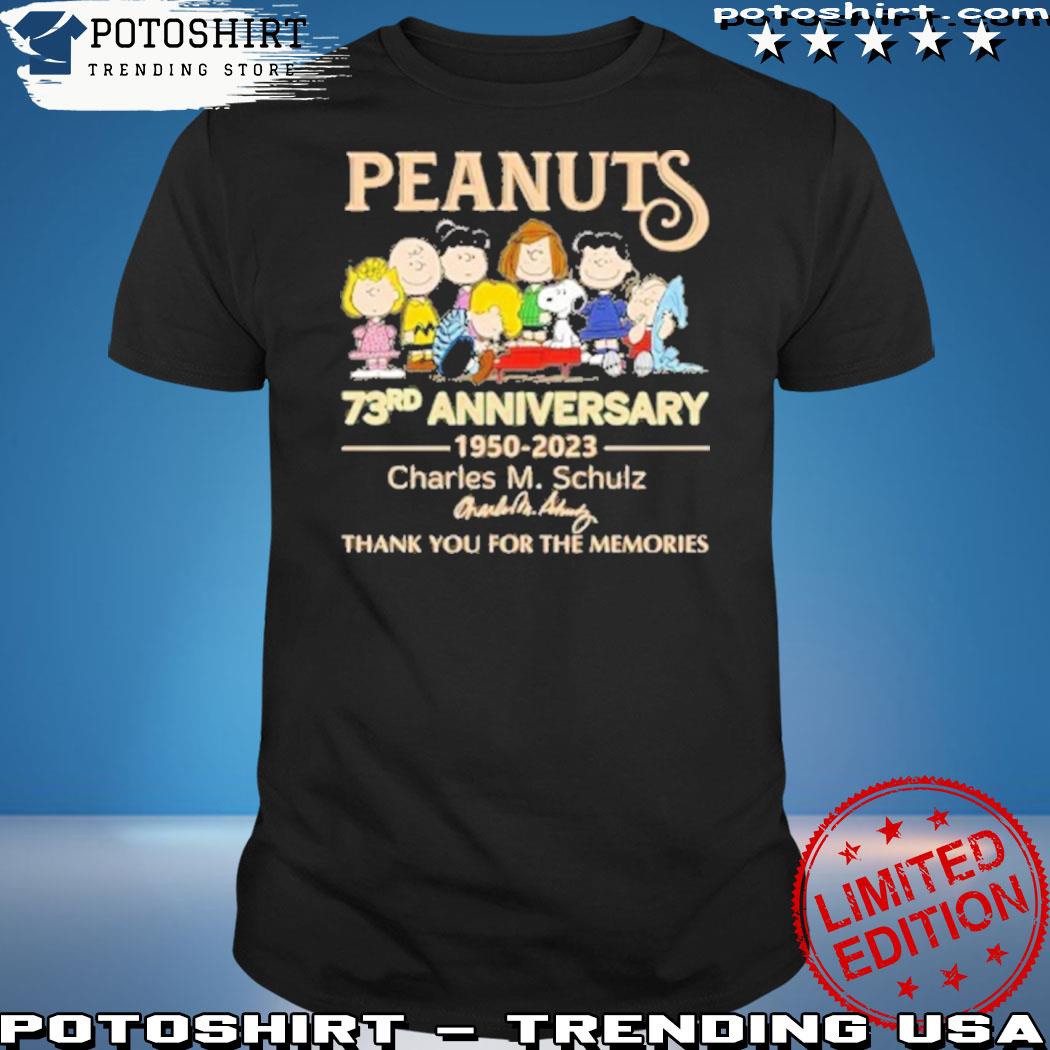 Official peanuts 73 rd anniversary charles m.schulz thank you for the memories shirt