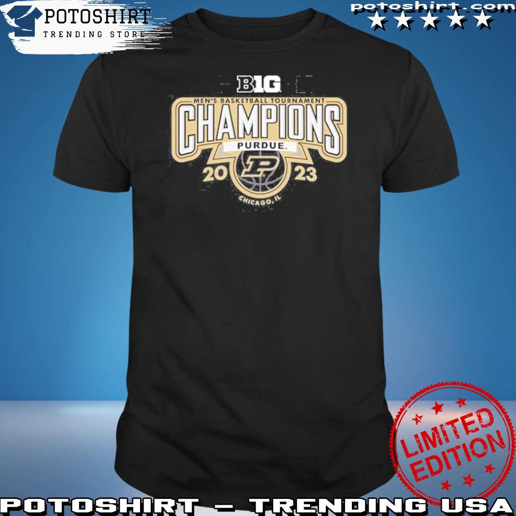 Official purdue basketball big 10 chicago il 2023 champs shirt