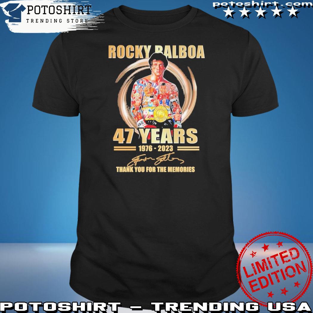 Official rocky Balboa 46 Years 1976 2023 Thank You For The Memories T-Shirt