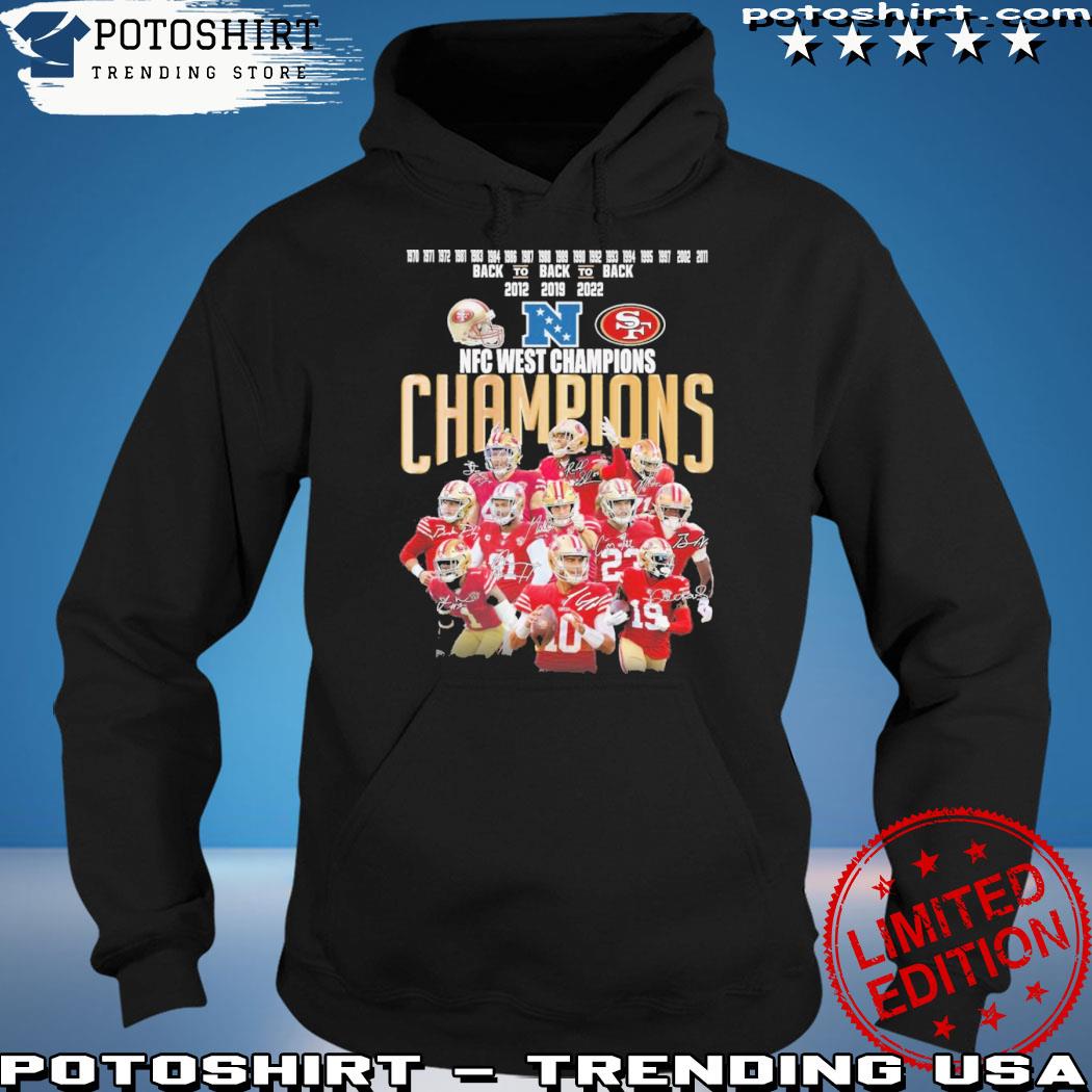 Official san francisco 49ers 2023 NFC west champions team player shirt,  hoodie, sweater, long sleeve and tank top