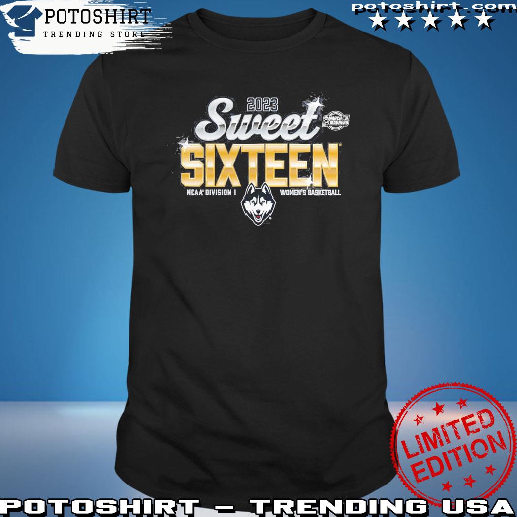 Official uConn Huskies Branded 2023 NCAA Women's Basketball Tournament March Madness Sweet 16 T-Shirt