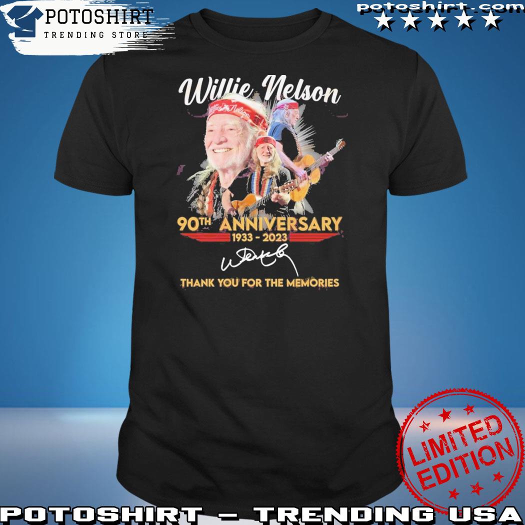 Official willie Nelson 90th Anniversary 1933 – 2023 Thank You For The Memories T-Shirt