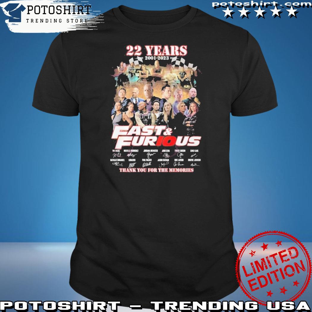 Official 22 Years 2001 – 2022 Fast & Furious Thank You For The Memories T-Shirt