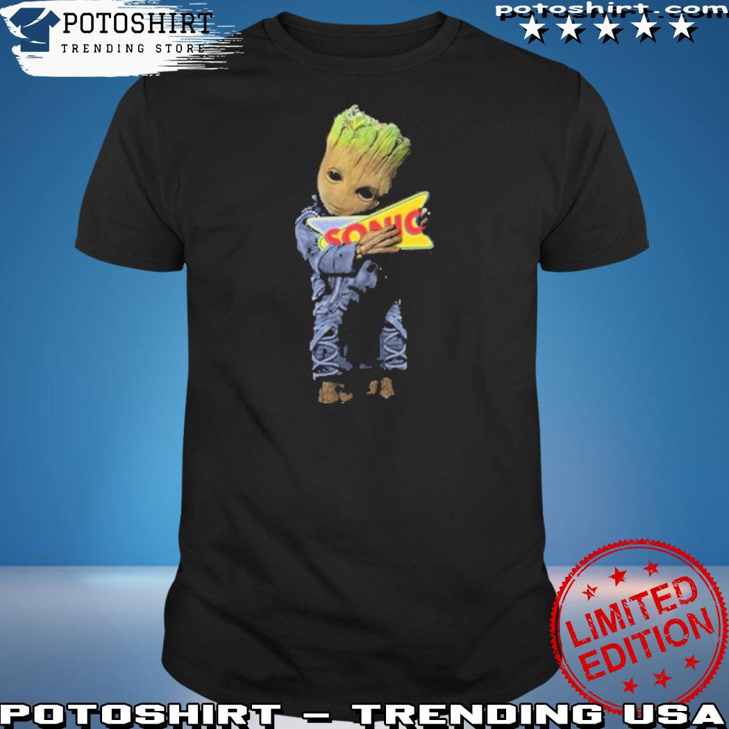 Official baby yoda hug sonic logo 2023 t-shirt