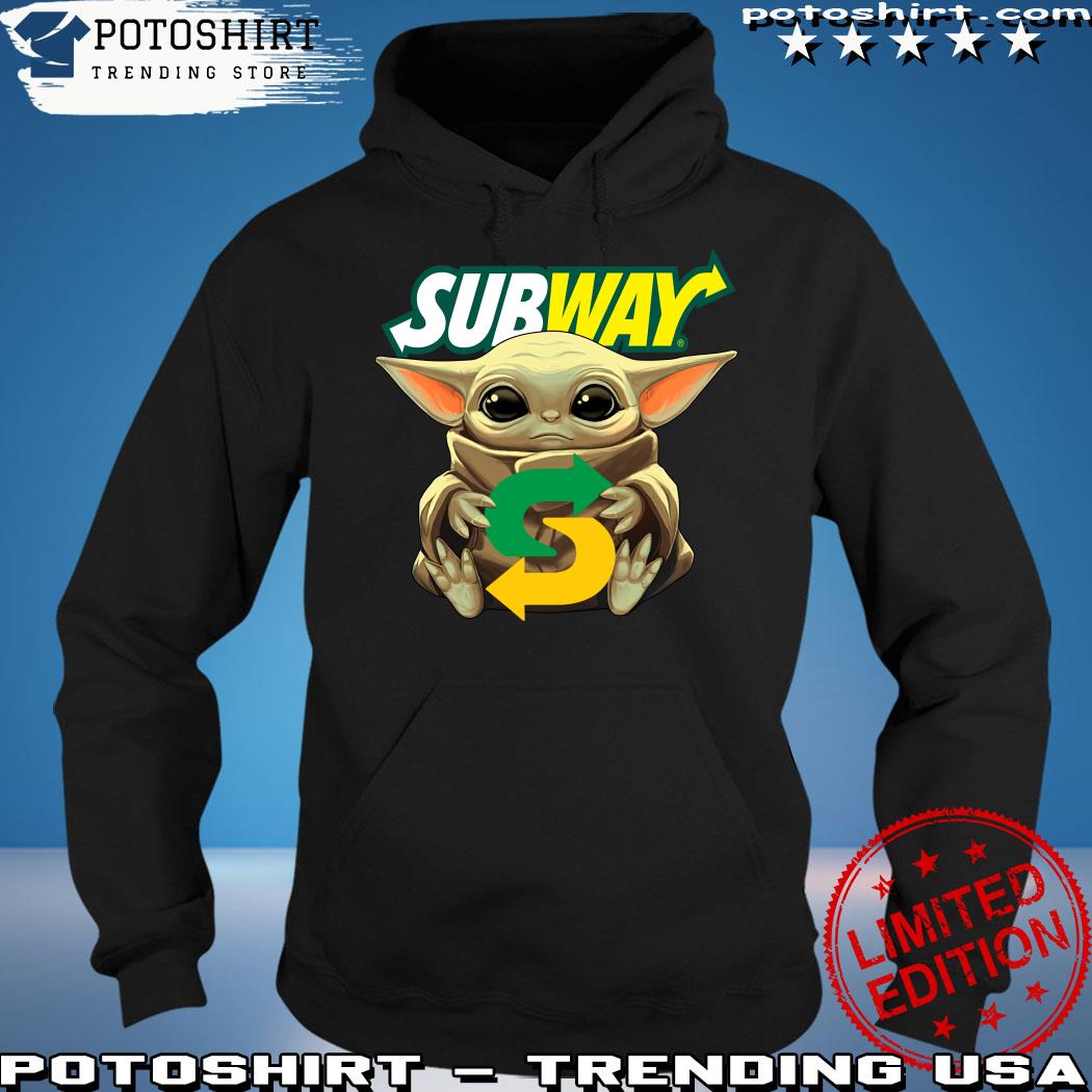 Official baby Yoda Hug Subway logo 2023 shirt, hoodie, sweater, long sleeve  and tank top