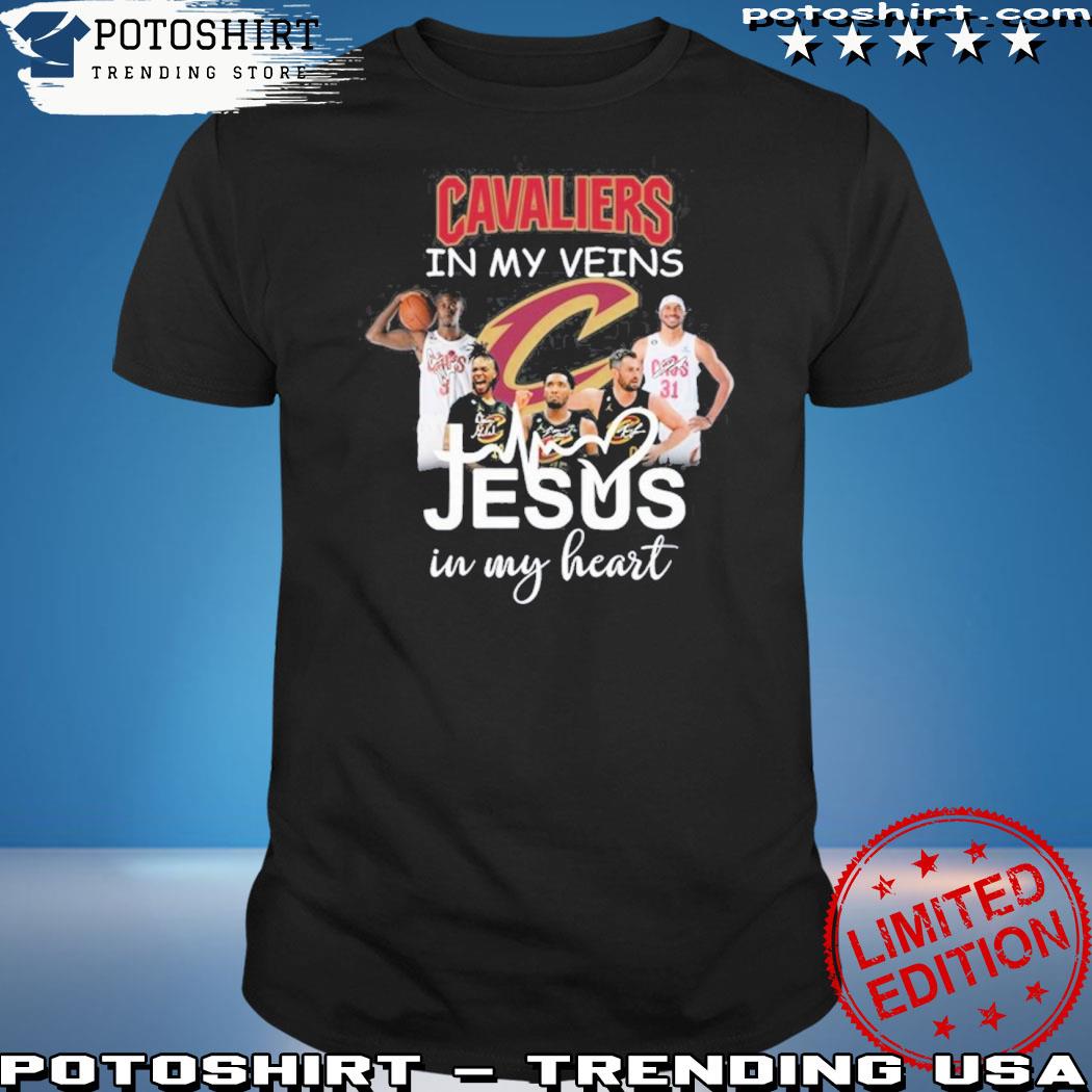 Official cavaliers Un My Veins Jesus In My Heart T-Shirt