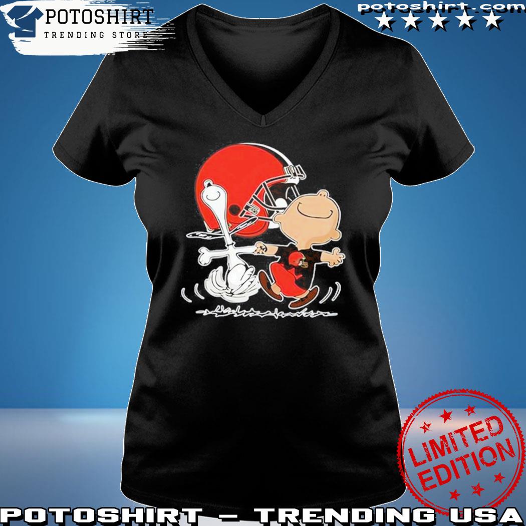 Snoopy And Charlie Brown Happy Cleveland Browns Shirt