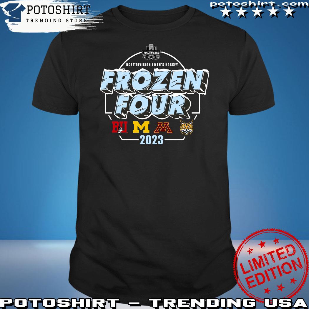 Official four Teams 2023 Ncaa Frozen Four Men’s Ice Hockey logo T-shirt