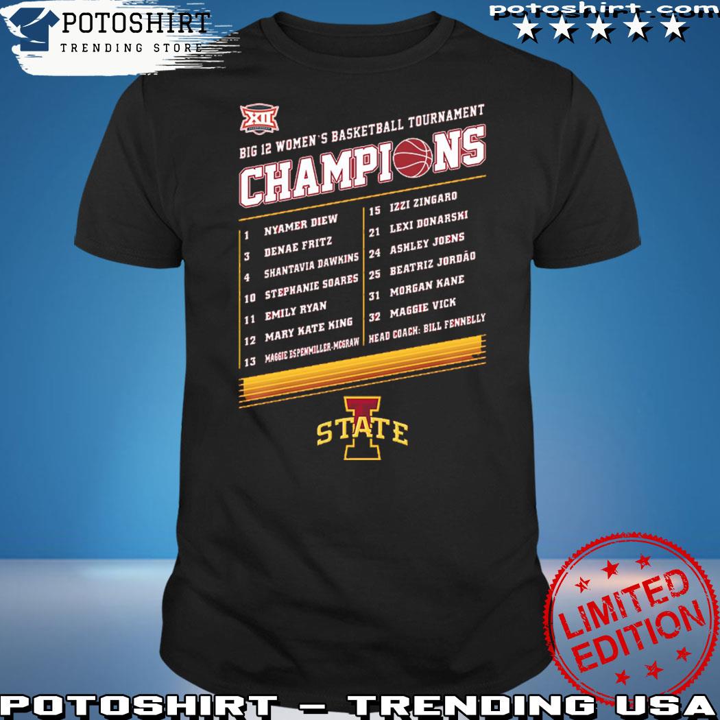 Official go cyclones 2023 big women basketball tournament champions Iowa state cyclones shirt