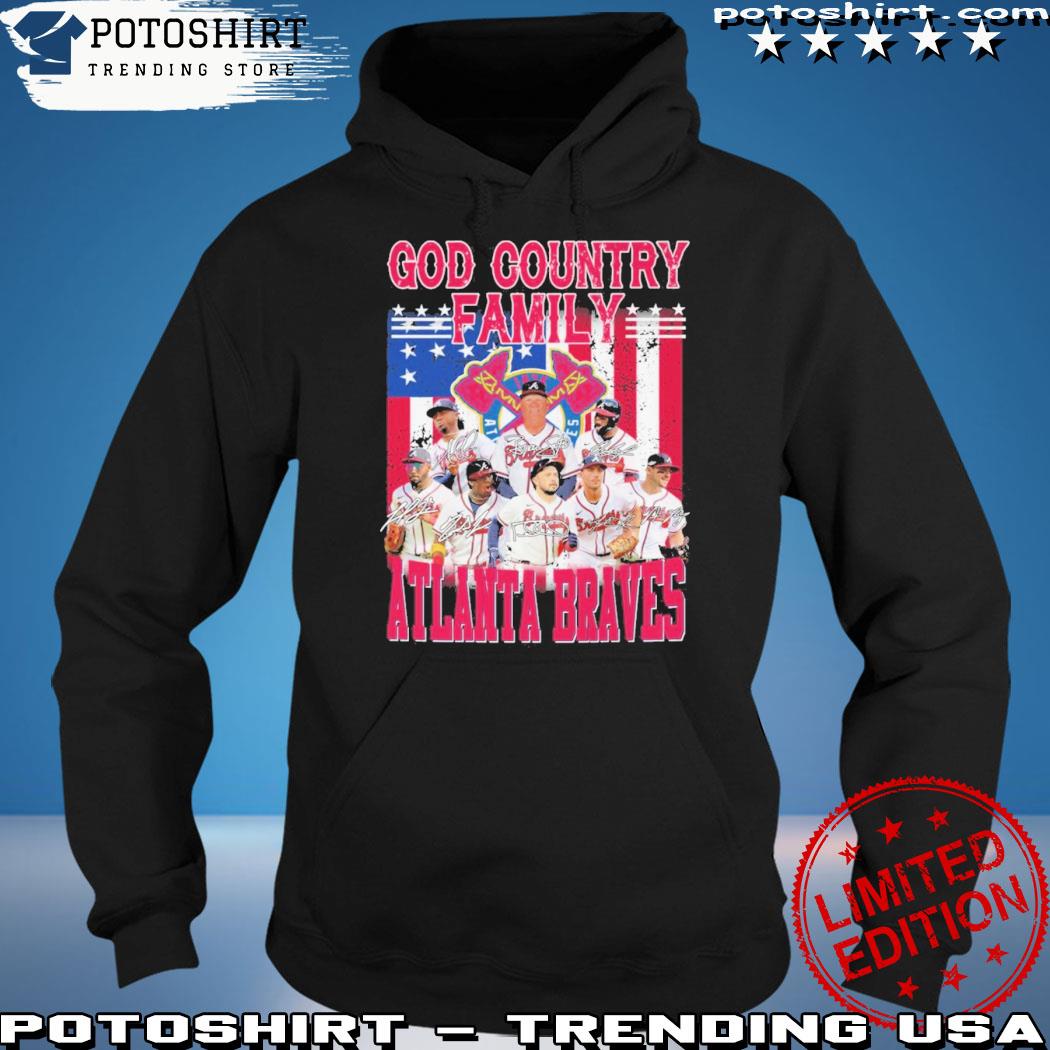 Official god country family atlanta braves team player american flag shirt,  hoodie, sweater, long sleeve and tank top