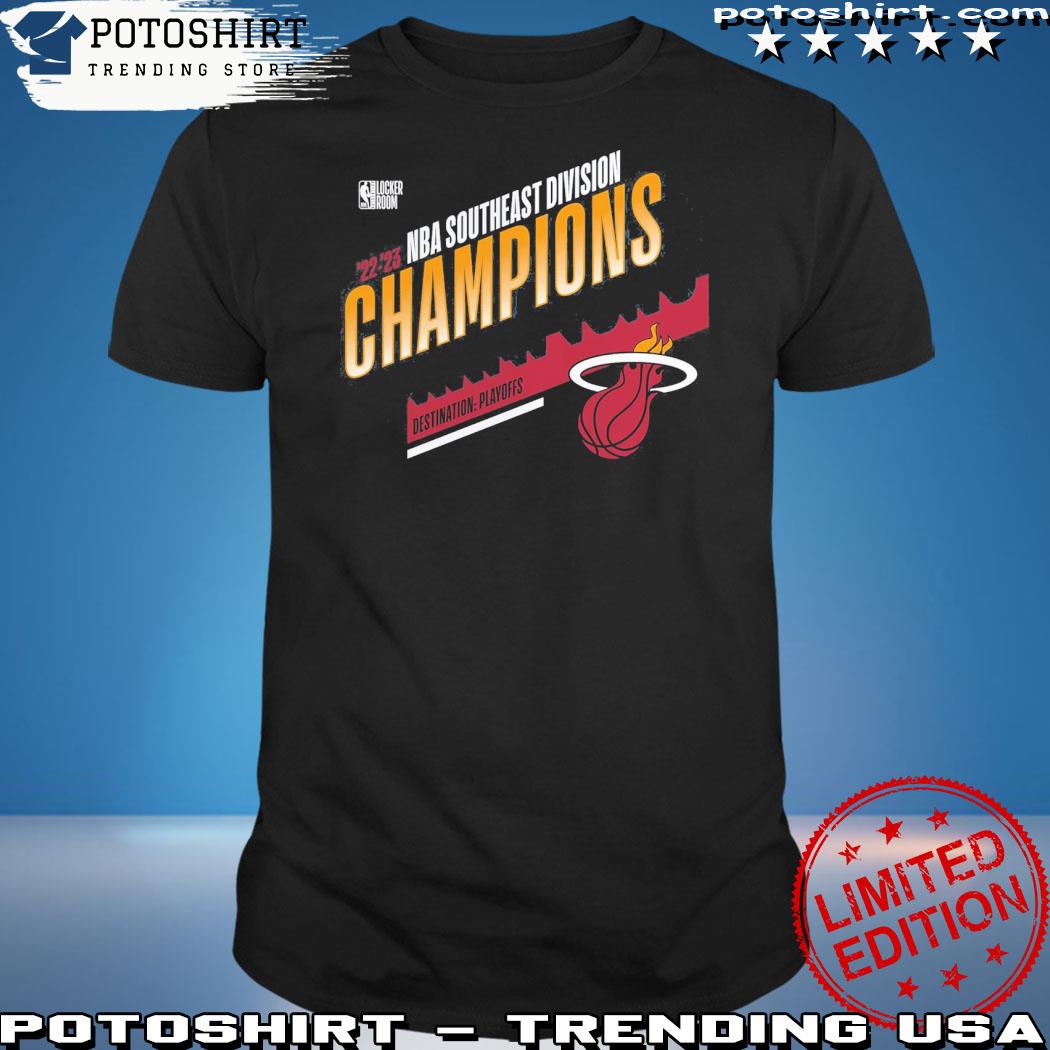Official miami Heat Branded 2023 Southeast Division Champions Locker Room T-Shirt