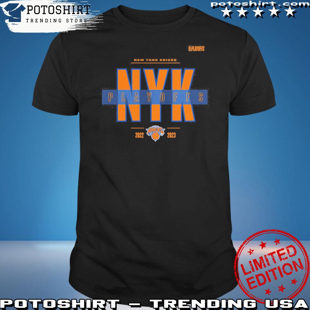 Official new York Knicks Branded 2023 NBA Playoffs Jump Ball T-Shirt
