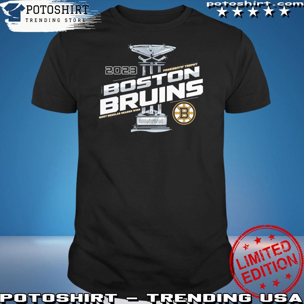 Official nhl Boston Bruins fanatics 2023 presidents' trophy shirt