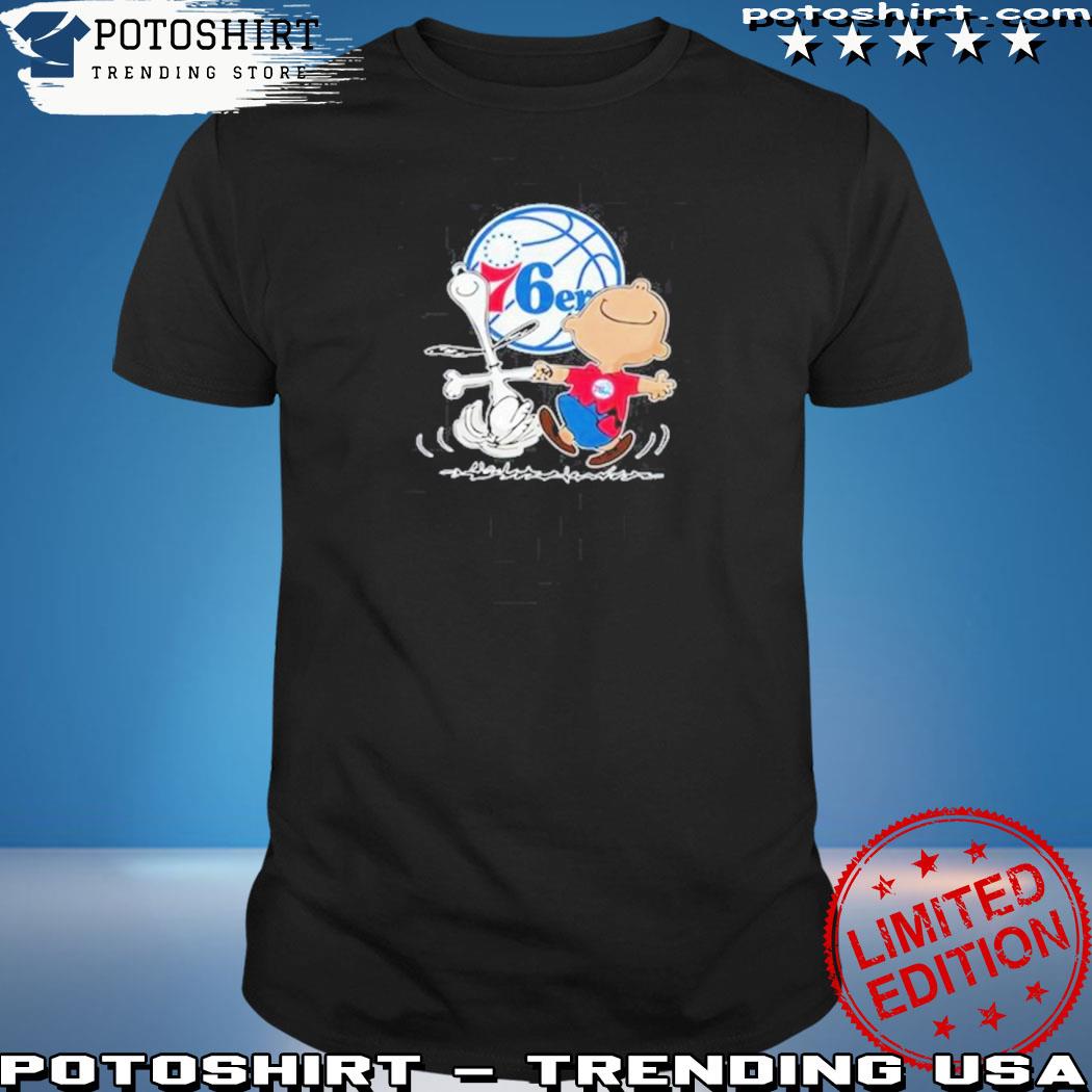Official philadelphia 76ers Charlie Brown Snoopy T-Shirt