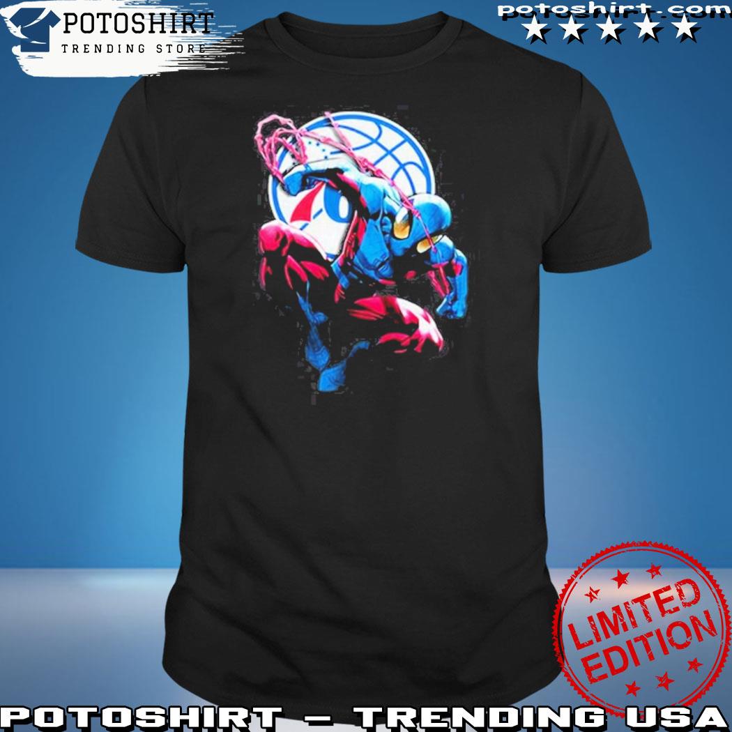 Official philadelphia 76ers Spiderman Philadelphia 76ers T-Shirt