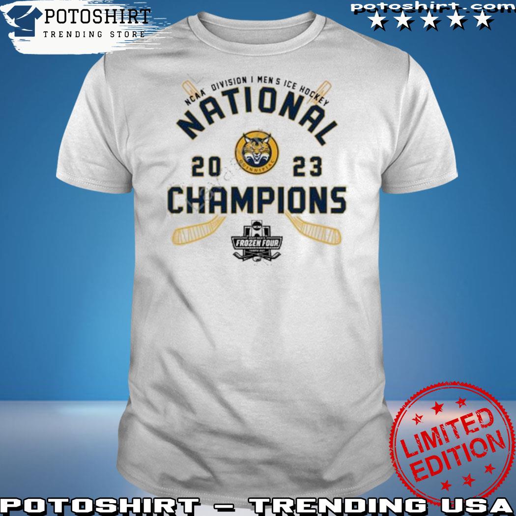 Official quinnipiac bobcats champion 2023 ncaa men's ice hockey national champions shirt
