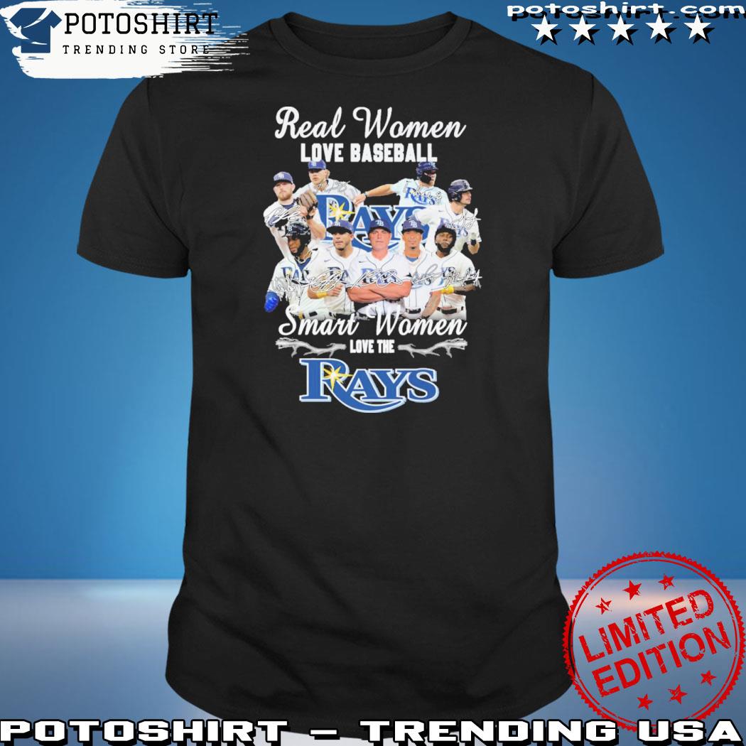 Official real women love baseball smart women love the Tampa Bay Rays signatures 2023 shirt