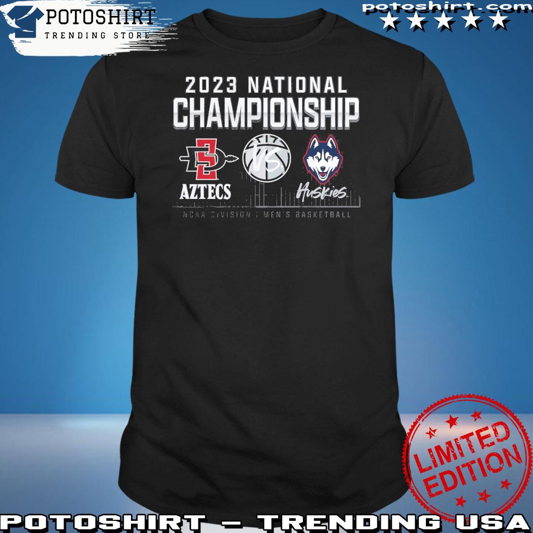 Official san Diego State Aztecs vs. UConn Huskies 2023 NCAA Men's Basketball National Championship Matchup T-Shirt