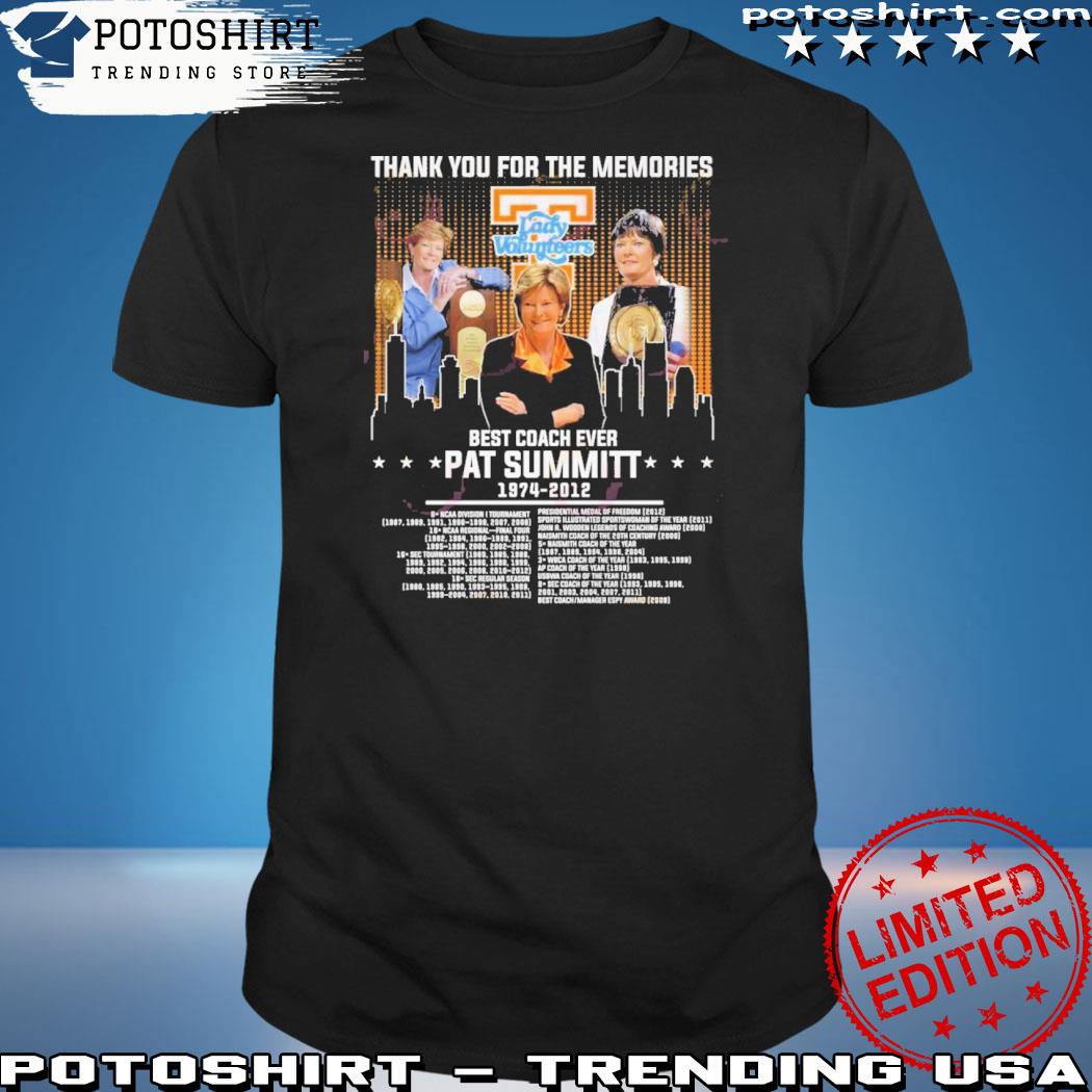 Official thank You For The Memories Tennessee Lady Volunteers Best Coach Ever Pat Summitt 1974 – 2012 T-Shirt