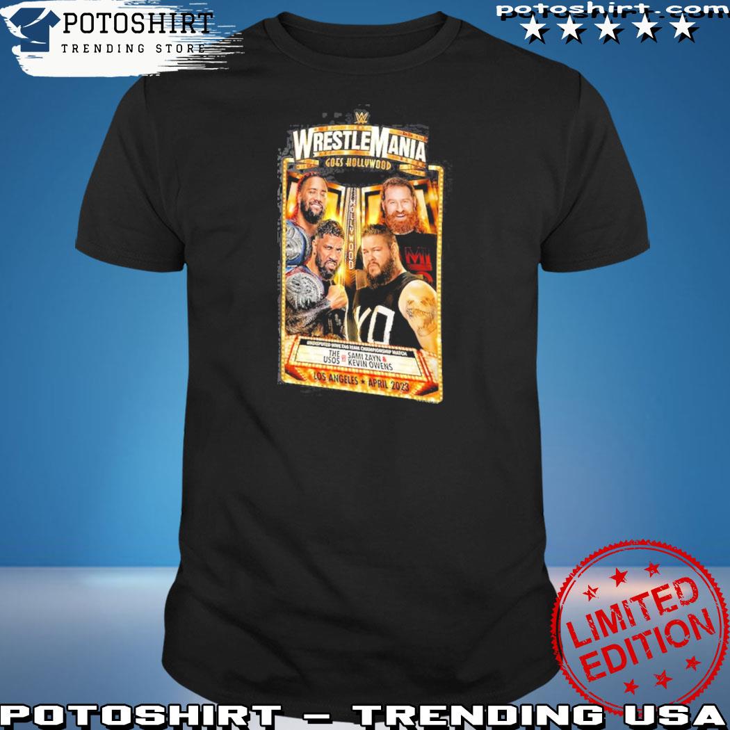 Official wWE WrestleMania 39 The Usos vs. Sami Zayn & Kevin Owens T-Shirt