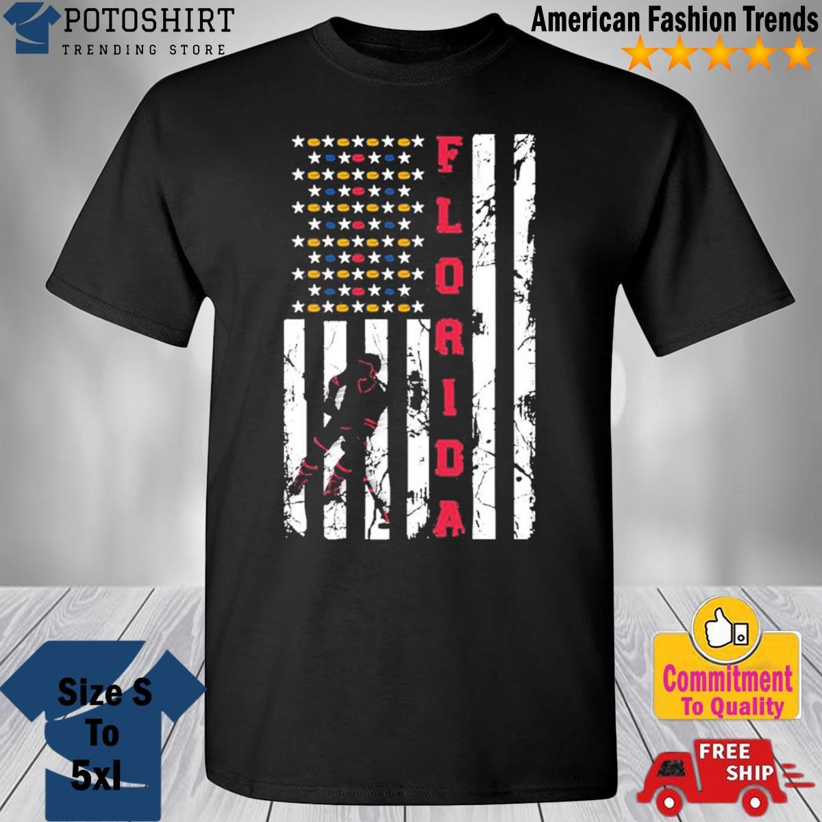 American Flag Florida Hockey T-Shirt