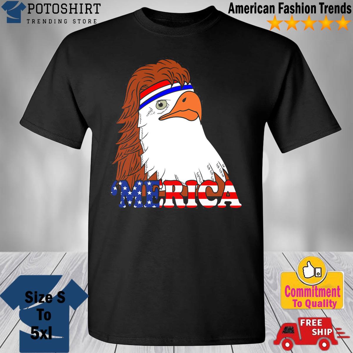 Merica Bald Eagle Retro USA Flag Toddler T-Shirt