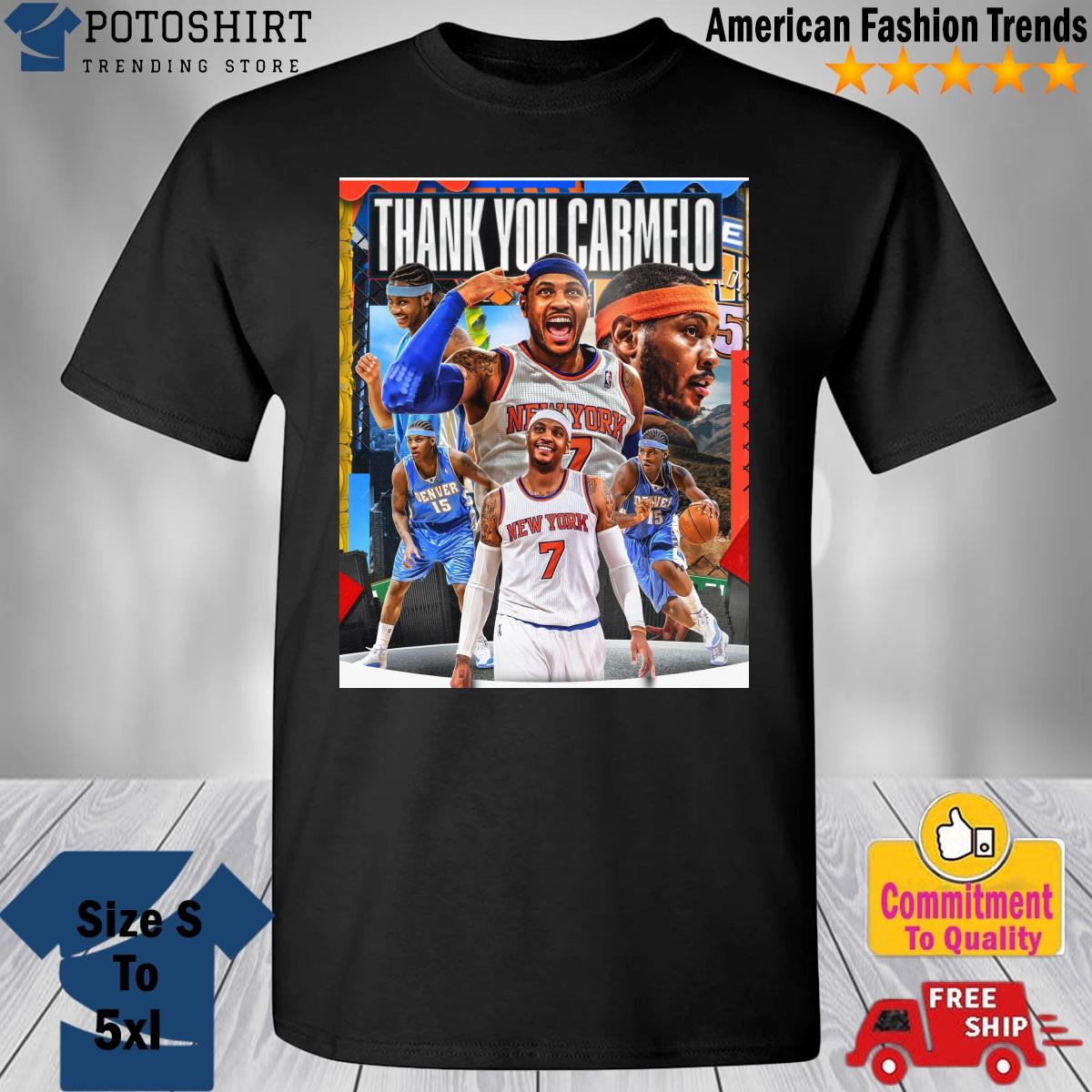 New york basketball knicks thank you carmelo shirt