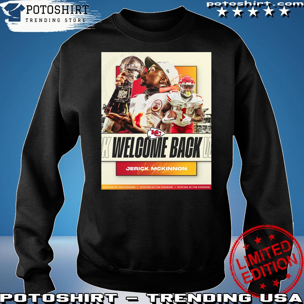 Jerick McKinnon Kansas City Chiefs Men's Red Backer Long Sleeve T-Shirt 