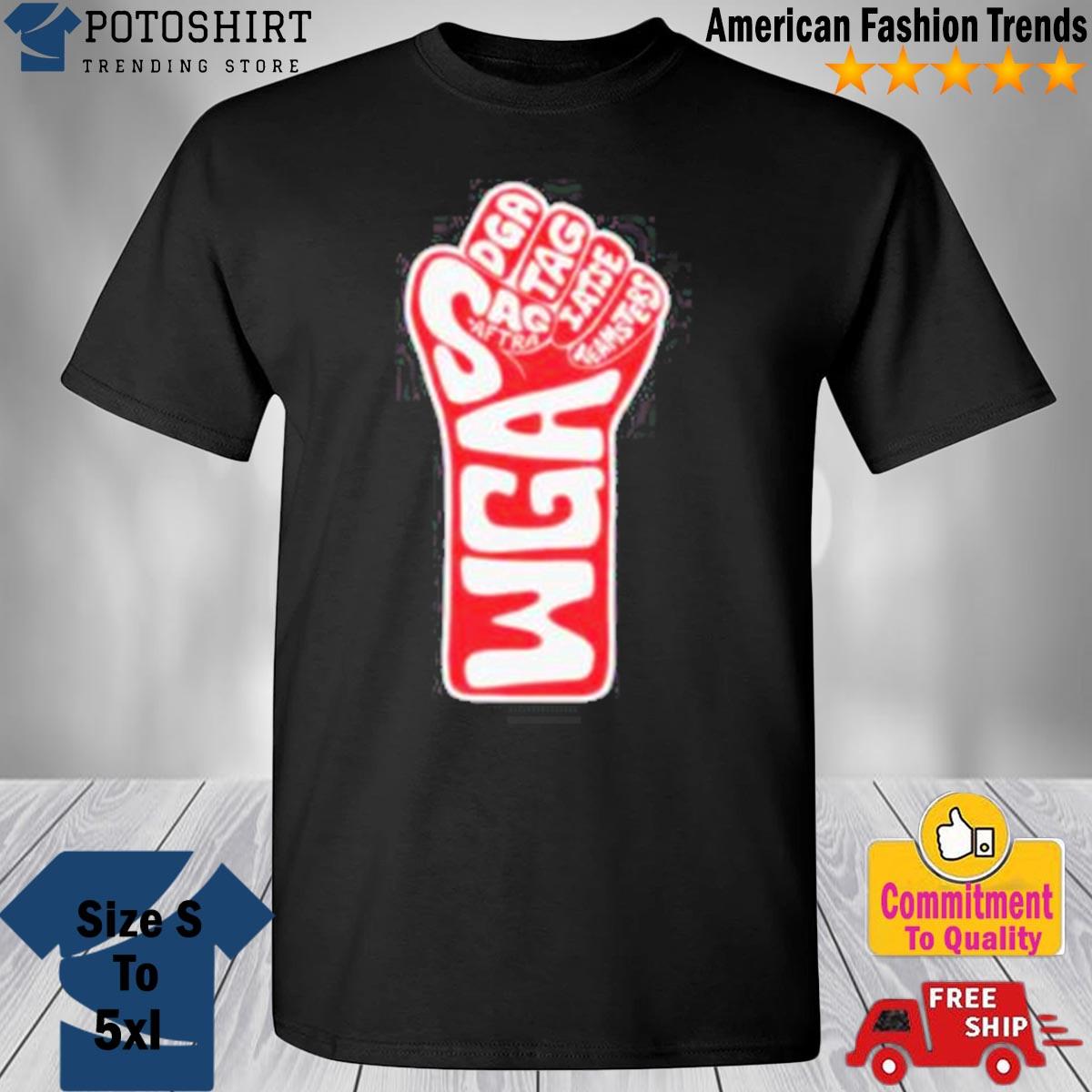 Wga Strike Shirts Store Fist Of Solidarity Dga Tag Shirt