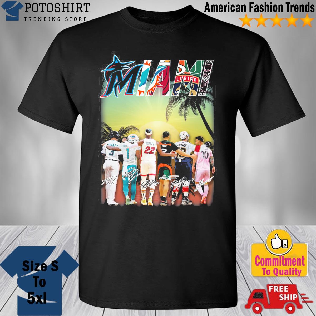 Miami Dolphins Florida Panthers Miami Heat Miami Marlins logo Miami teams  2023 shirt, hoodie, sweater, long sleeve and tank top