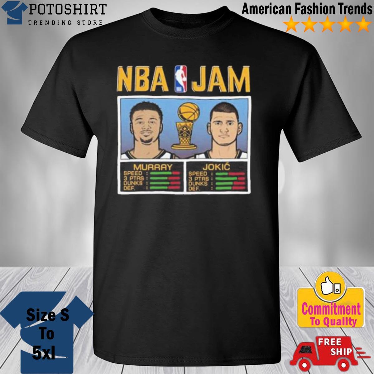 Official nBA jam triblend nikola jokic and jamal murray denver nuggets shirt