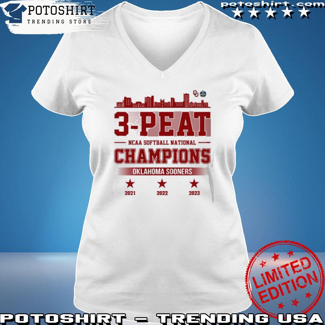 3 Peat 2023 National Champions Oklahoma Sooners Softball Shirt