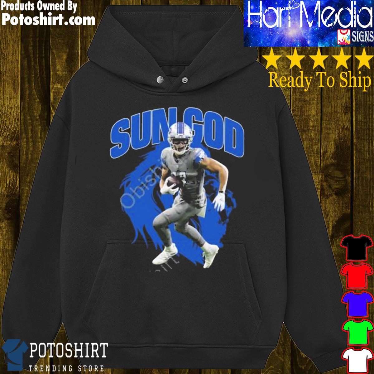 Amon-Ra St. Brown Detroit Lions football sun God 2023 T-shirt, hoodie,  sweater, long sleeve and tank top