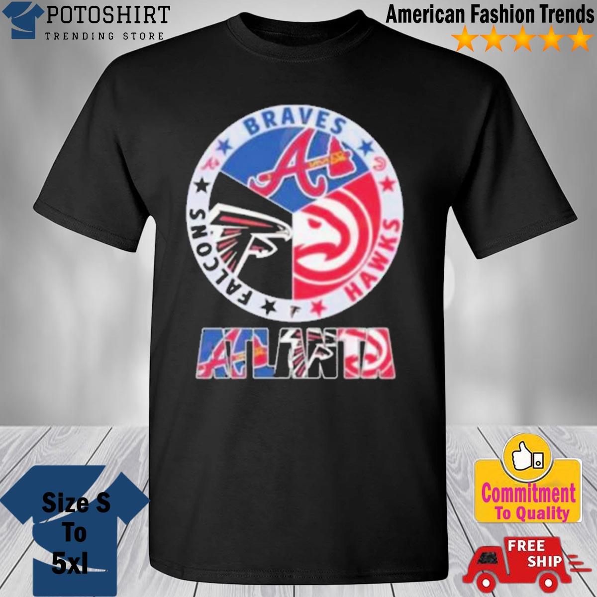 Atlanta braves atlanta hawks atlanta falcons sport teams T-shirts