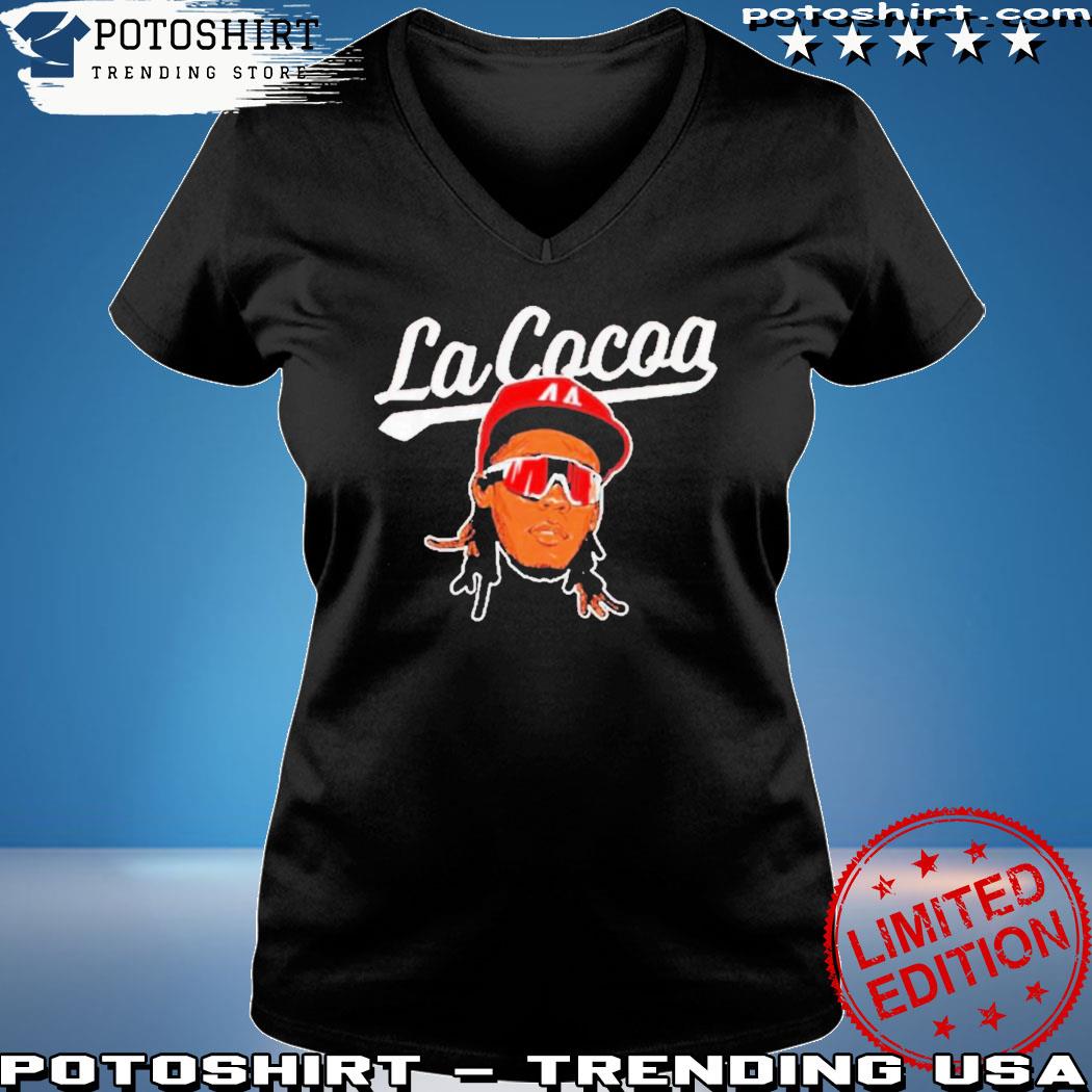 Official CincinnatI reds breakingt merch elly de LA cruz LA cocoa T-shirt,  hoodie, tank top, sweater and long sleeve t-shirt